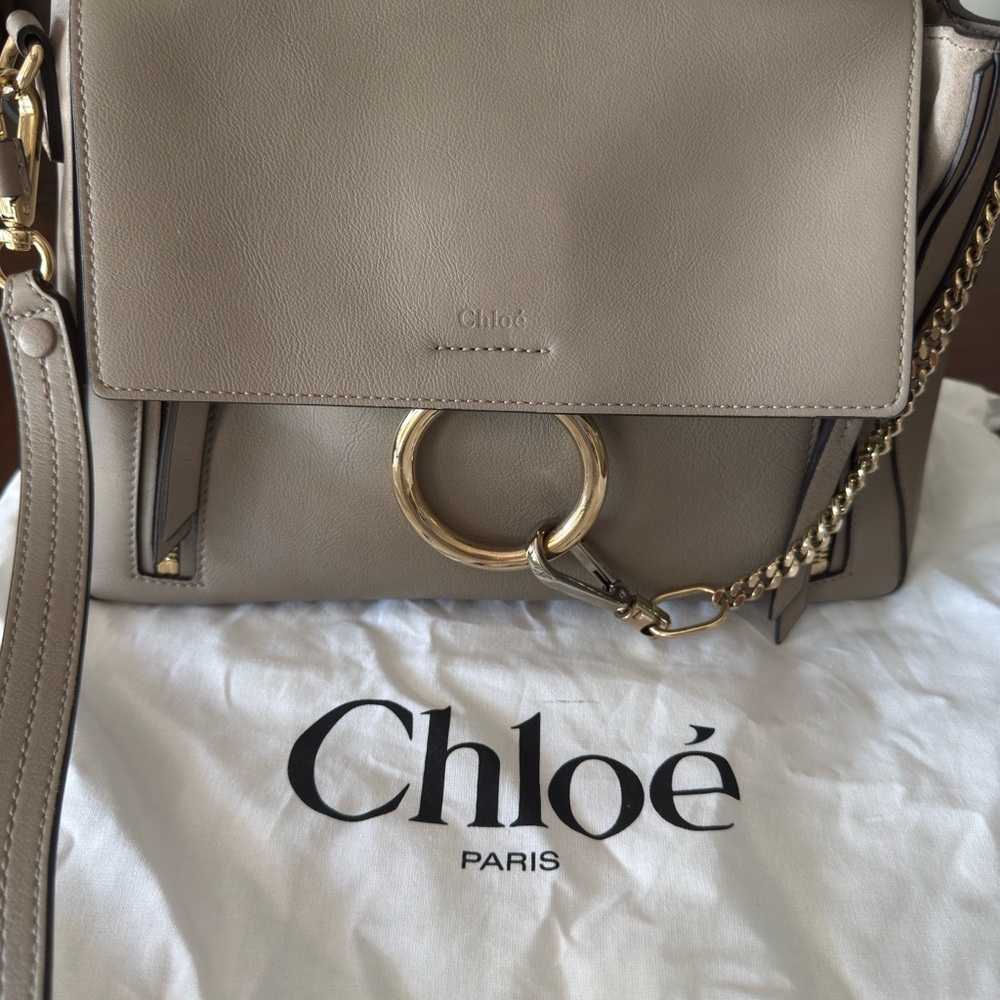 Chloe Faye Shoulder Bag in Taupe